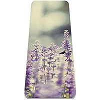 6mm Extra Thick Non Slip Yoga Mat for Women, Pretty Purple Lavender Exercise Fitness Mats for Home Floor Workout Anti-tear Large Yoga Mats
