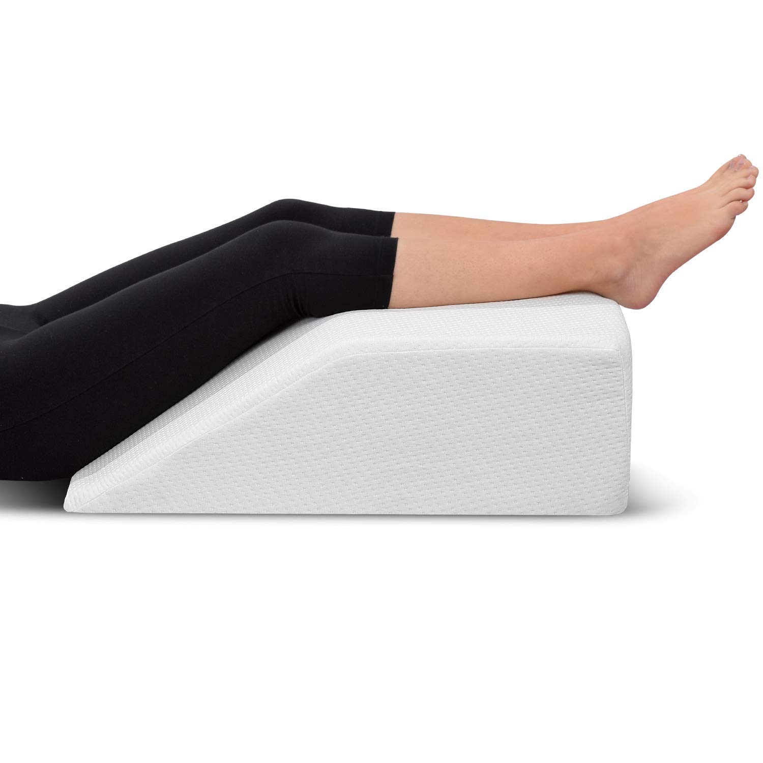 Leg Elevation Pillow and Bed Wedge Pillow Bundle - Memory Foam Top- Sleeping, Reading, Relaxing - Pain Relief for Hips, Back, Neck, Legs and Knees - For Snoring, Acid Reflux, Swelling - Washable Cover
