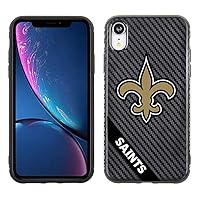 Apple iPhone XR - NFL Licensed New Orleans Saints on Black Carbon Fiber TPU and PC Case