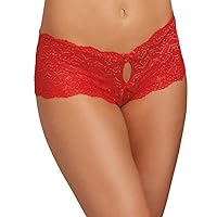 Women's Plus Size Lace Panty with Heart Cutout Back