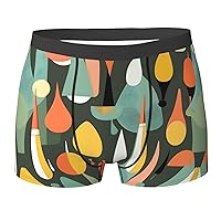 NEZIH Mid Century Modern Retro with Drop Shapes Print Mens Boxer Briefs Funny Novelty Underwear Hilarious Gifts