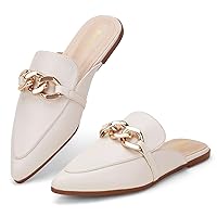 Mules for Women Flats Pointed Toe Slip On Slides Loafer Shoes