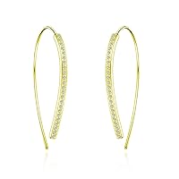 Philip Jones Gold Plated Thread Earrings Created with Zircondia® Crystals
