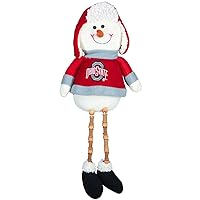 Collegiate Plush Snowman Sitter with Beaded Dangle Legs Dorm Decoration- Ideal Gift for Students/Graduation/Alumni - Show Your NCAA Team Spirit