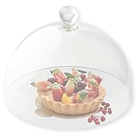 Tablecraft Cake Cover Round Dome, SAN Plastic Acrylic with Knob Handle, Clear Shatter Resistant Food Display for Bakeries, Foodservice, Restaurants, BPA Free, Dishwasher Safe, 12 Inches in Diameter