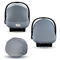 Summer Cozy Cover Sun & Bug Cover (Glacier Gray) - The Industry Leading Infant Carrier Cover Trusted by Over 2 Million Moms Worldwide for Protecting Your Baby from Mosquitos, Insects & The Sun