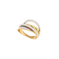 Jewels 14K Gold 0.56 Carat (H-I Color,SI2-I1 Clarity) Natural Diamond Band Ring