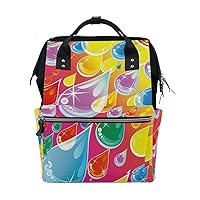Diaper Bag Backpack Varicolored Drop On Rainbow Casual Daypack Multi-Functional Nappy Bags