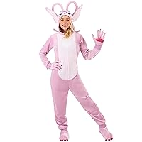 Disney Lilo and Stitch Angel Costume for Adults, Women's Angel Onesie Outfit with Character Hood, Gloves, and Shoe Covers