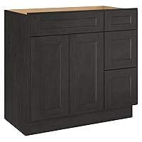 LOVMOR 36'' Bathroom Vanity Sink Base Cabinet with 2-Doors, Storage Cabinet with 3-Drawers on The Right, Suitable for Bathrooms, Kitchens, Laundry Rooms and Other Places.
