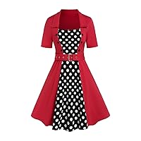 ROSE GAL Women Plus Size 1950s Vintage Fit and Flare Knee Length Cocktail Dress
