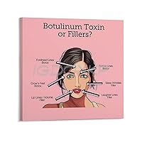 Botox Dermal Filler Injections Poster Botox Treatment Poster Beauty Salon Art Poster (1) Canvas Poster Wall Art Decor Print Picture Paintings for Living Room Bedroom Decoration Frame-style 8x8inch(20x