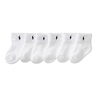 Polo Ralph Lauren Kids’ baby Classic Sport Ankle Socks - 6 Pair Pack - Soft Stretchy Yarn & Stay Up Top