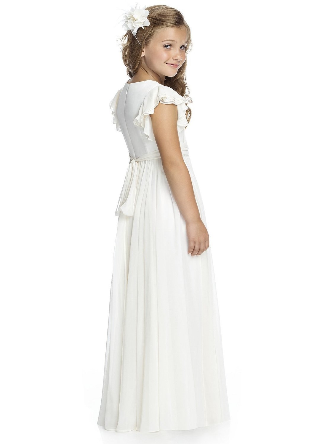 Abaowedding Fancy Chiffon Flower Girl Dresses Flutter Sleeves Junior Bridesmaid Dress