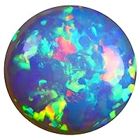 GIA Certified 31.16 ct AAA+ Grade Round Cabochon Cut (24 x 23 mm) Play of Colors Rainbow Ethiopian Opal Natural Museum Size Loose gemstone