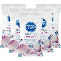 Shampoo Cap by Cleanlife Products, Shampoo and Condition Hair with no Water or Rinsing - Microwaveable, Latex-Free and Alcohol-Free (Pack of 5)