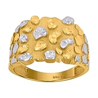 10k Two tone Gold Mens Nugget Fashion Ring Jewelry for Men