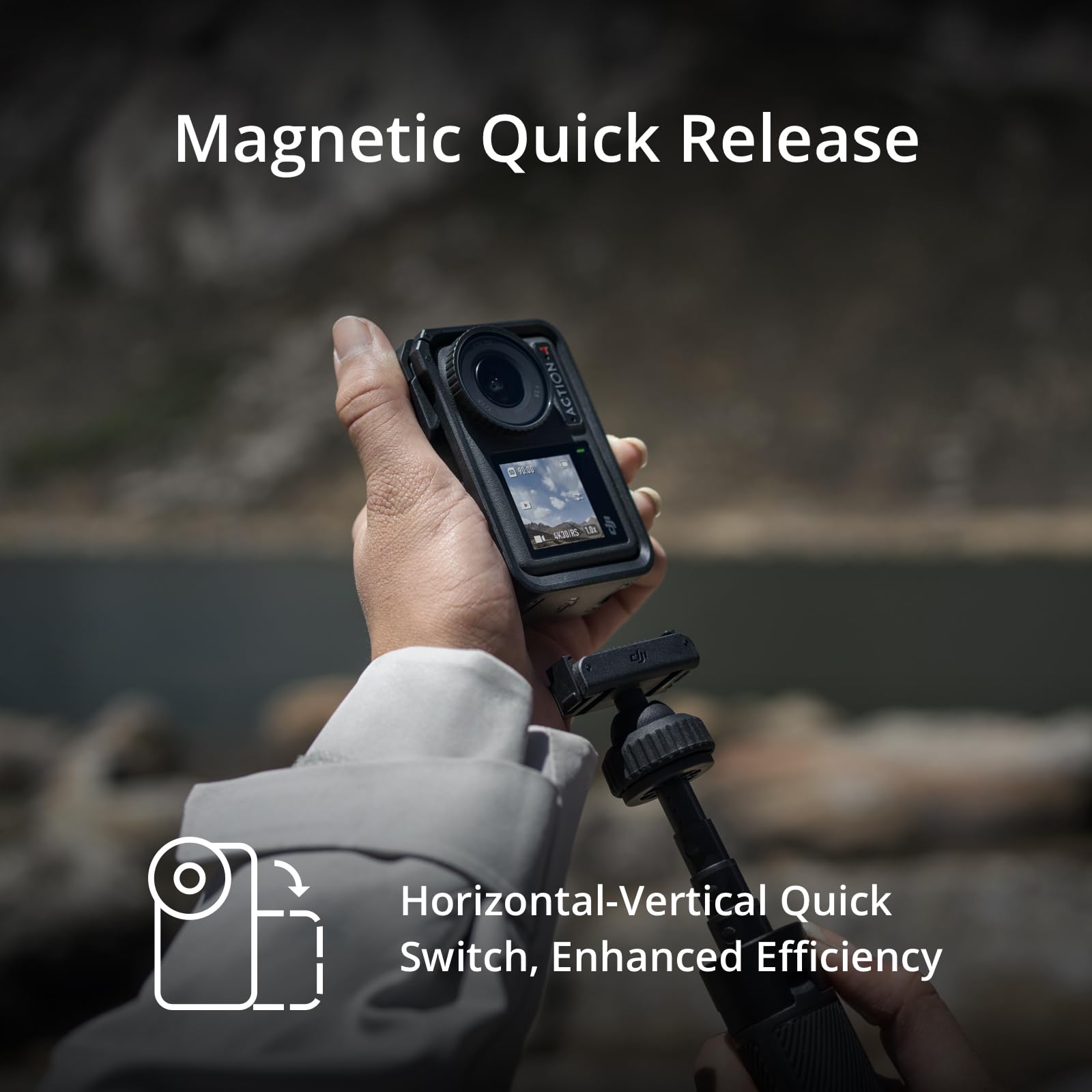 DJI Osmo Action 4 Standard Combo - 4K/120fps Waterproof Action Camera with a 1/1.3-Inch Sensor, Stunning Low-Light Imaging, 10-bit & D-Log M Color Performance, Long-Lasting 160 Mins, Outdoor Camera
