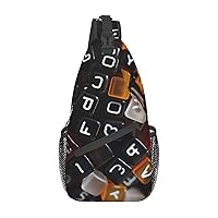 Cube Beads Sling Bag For Women and Men Crossbody Bag Small Chest Bag Travel Backpack Casual Daypack