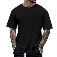 Mens T Shirts Casual Summer Short Sleeve Crewneck Tees Shirts Lightweight Comfy Tshirt Tops Solid Color Streetwear