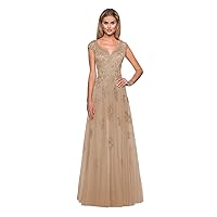 Clothfun Cap Sleeve Mother of The Bride Dresses Evening Gowns for Women Long Fomal Dresses with Pockets