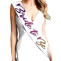Purple Bride Sash - BRIDAL GRADE SATIN Violet Bridal Party Sashes - Bachelorette Party Decorations & Supplies