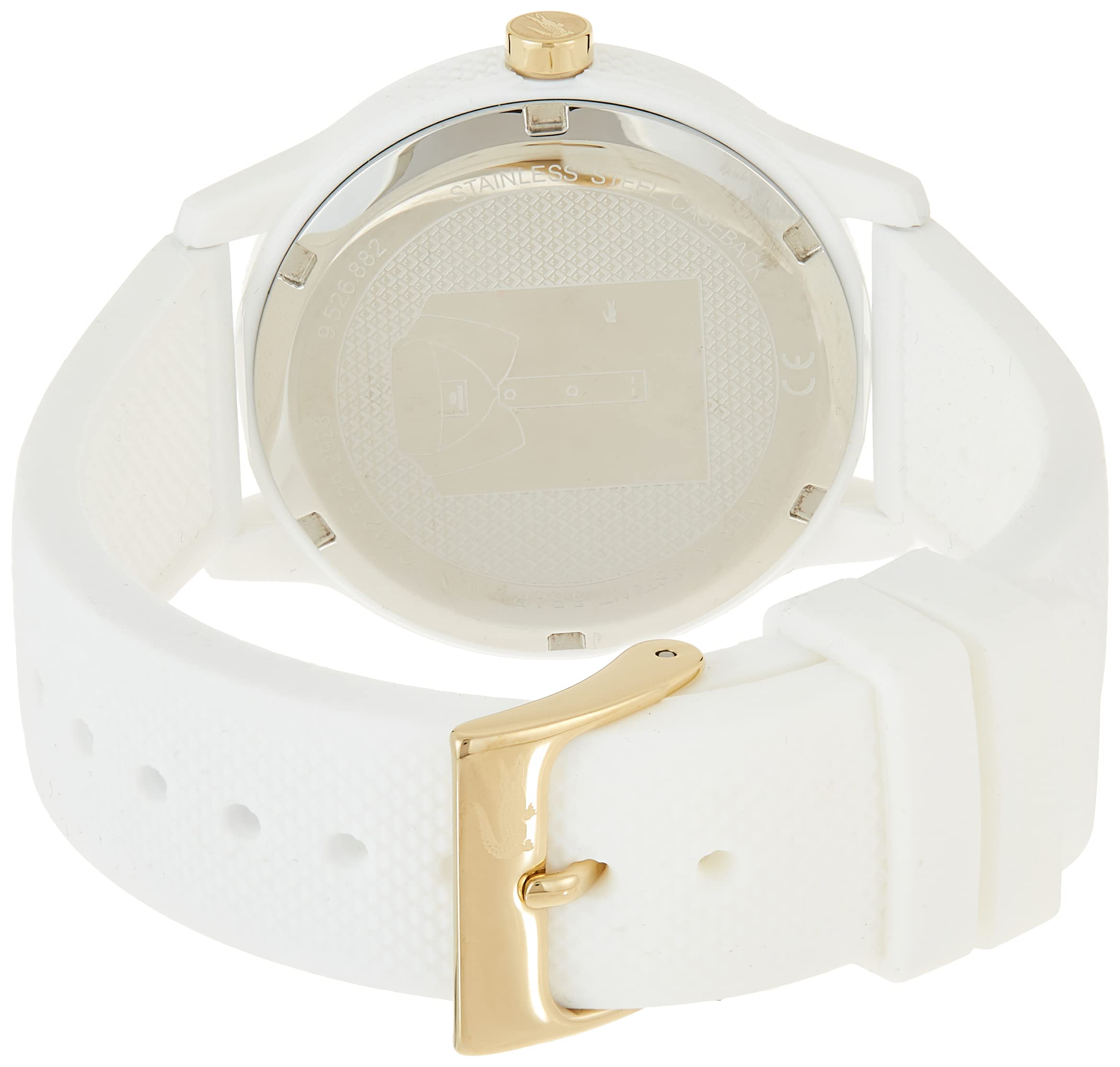Lacoste Analogue Quartz Watch for Women with White Silicone Bracelet - 2001063, White, Unique Size, Strap