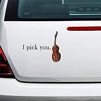 I Pick You for Music Lover Musical Instruments Violin Adhesive Vinyl Wall Stickers for Home Nursery, Positive Wall Decal Sticker for Women, Men Teen Girls Office Dorm Door Wall Decor 7in.