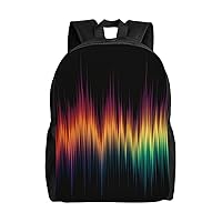 Color Waveform Backpack Casual Travel Daypack Lightweight Laptop Bags Laptop Backpacks For Women Men