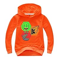 Kids Fall Long Sleeve Hoodies Slogoman Casual Lightweight Sweatshirts Boys Comfy Loose Fit Pullover Tops with Hooded