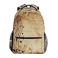 ALAZA Retro Music Sheet With Musical Notes Stylish Large Backpack Personalized Laptop iPad Tablet Travel School Bag with Multiple Pockets for Men Women College