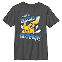 Pokemon Kids Electric Birthday Boys Short Sleeve Tee Shirt