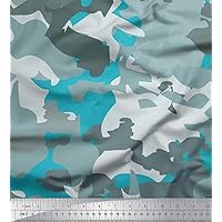 Soimoi Rayon Fabric Two Tone Camouflage Print Sewing Fabric Yard 56 Inch Wide