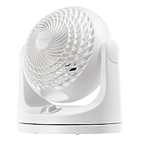 IRIS USA WOOZOO Fan, Small Oscillating Desk Fan, Table Air Circulator, 3 Speeds, 52ft Max Air Distance, 12 Inches, 112° Adjustable Tilt, 30 db Low Noise, White