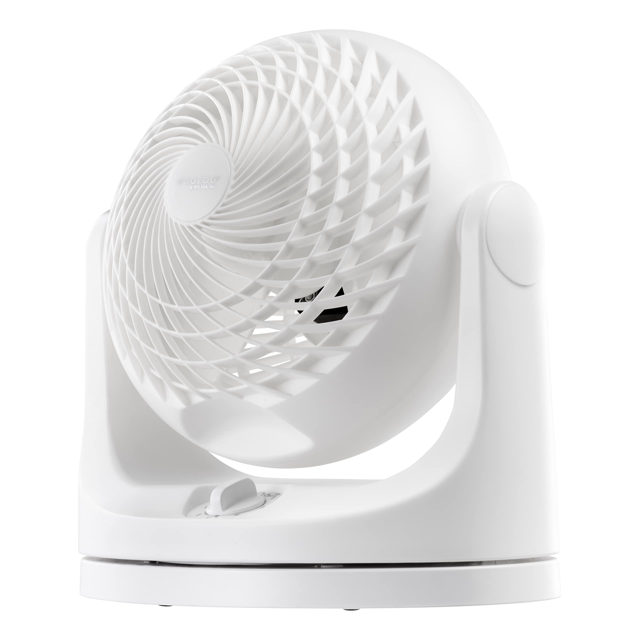 IRIS USA WOOZOO Oscillating Fan, Vortex Fan, Air Circulator, Desk Fan, Portable Fan, 3 Speed Settings, 7 Tilting Head Settings, 52ft Max Air Distance, Large, White