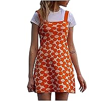 2021 Women's Fashion Summer Sexy O-Neck Printing Sleeveless Mini-Length Dress(C)