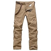 Men's Multi Pocket Cargo Pant Relaxed Fit Straight Leg Military Pants Casual Tactical Wild Combat Trousers