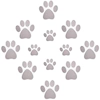 12 Pcs Non-Slip Bathtub Stickers, Anti-Slip Dog Paw Footprint Safety Showers Treads Strips Adhesive Appliques with 1 Scraper for Bath Tub Shower Floor Pool Stairs (Grey)