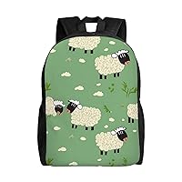 Cute Cartoon Sheep print Backpacks Waterproof Light Shoulder Bag Casual Daypack For Work Traveling Hiking