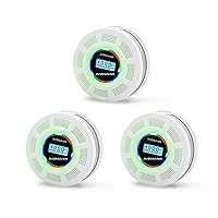 Upgraded Version Smoke Carbon Monoxide Alarm Detector, Battery-Operated Smoke and CO Alarm with Digital Display, Carbon Monoxide Detectors&Smoke Detector (3Pack)