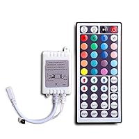 Led Light Remote Controller Full Kit, 1-Port 44 Keys Wireless IR Remote with Receiver for RGB 5050 2835 LED Strip Lights