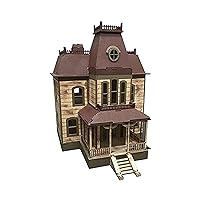 3D Wooden Puzzle DIY Miniature Bates House Kit - DIY Tiny House Kit from Psycho Movie - Easy-to-Assemble 1/8” Baltic Birch Wood - Model House Kit for Family, School, Art & Gift