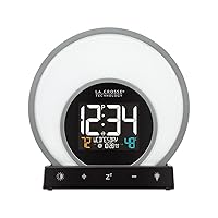 La Crosse Technology Soluna C79141 Mood Light Alarm Clock with Temperature & Humidity, Black, 6.81