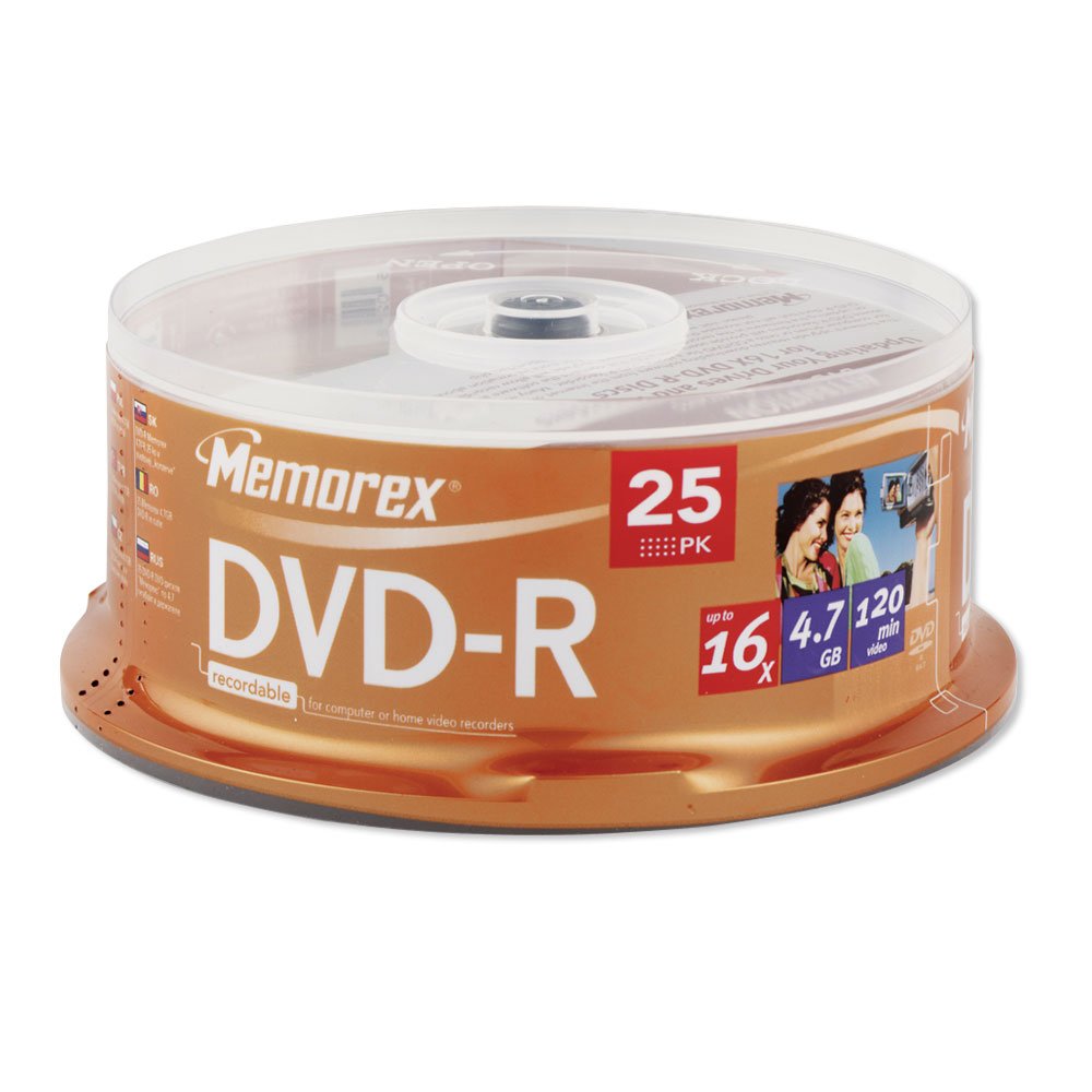 Memorex DVD-R 16x 4.7GB 25 Pack Spindle