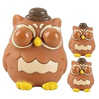 3pcs Pinch Music Small Owl Toys Funny Stress Toys Owl Squeeze Toys Popping Out Eyes Toys Owl Decompression Toys Eye Popping Owl Toys Animal Stress Toys for Child Pimple Elastic
