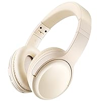 SN-A2 Wireless Headphones Bluetooth with Mic, Lightweight On Ear Headset, Deep Bass, Bluetooth 5.3, 20+H Playtime, Portable Wired Headphones for School, Travel, Gym - Beige