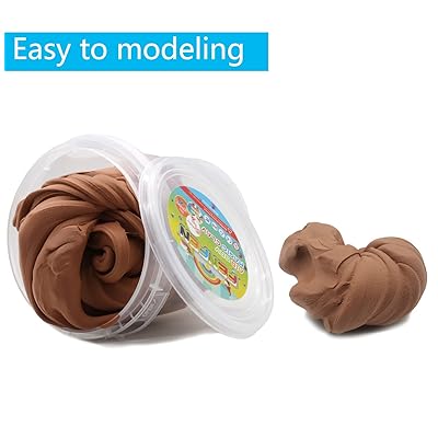 Air Dry Modeling Clay 10.5 oz Ultra Light Magic Clay DIY Moulding Dough Primary Colors for Kids Art Craft Kit (Brown)