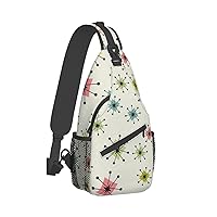 Atomic Stars Pattern Print Crossbody Backpack Shoulder Bag Cross Chest Bag For Travel, Hiking Gym Tactical Use