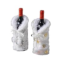 Christmas Wine Bottle Cover, Christmas Sweater Wine Bottle Cover For Holiday Christmas Party Decorations (Size : 2pcs)