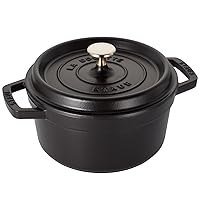 Staub Round Cast Iron Cocotte Black, 2.25 qt, 40509-487-0